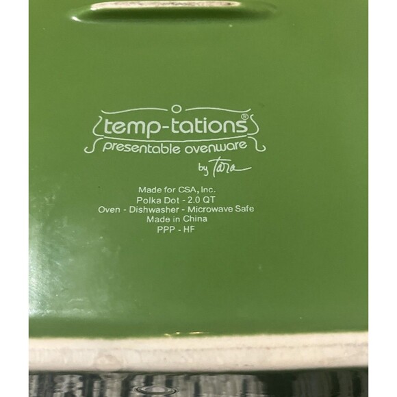 Temp-Tations Green Square Baker Polka Dot Yellow 8" - Picture 7 of 16